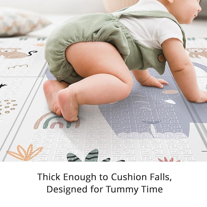 Baby Play Mat, 59 x 59 Play Mat Perfect for Use Baby Playpen, Foldable Soft Foam Baby Play Mat for Floor, Babies Activity Tummy Time Playmat, Kids Non Toxic Thick Mat for Baby, Toddlers, Infants