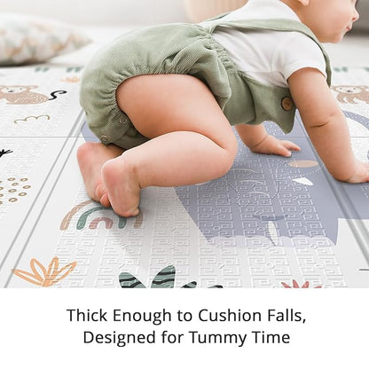 Baby Play Mat, 59 x 59 Play Mat Perfect for Use Baby Playpen, Foldable Soft Foam Baby Play Mat for Floor, Babies Activity Tummy Time Playmat, Kids Non Toxic Thick Mat for Baby, Toddlers, Infants
