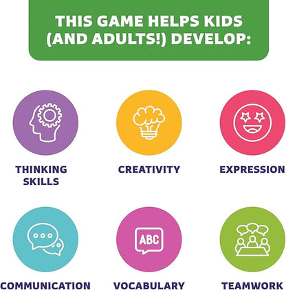 Epic Charades Game for Kids Ages 6+ – 200 Act Out & Explain Cards with Illustrations & Timer – Fun Educational Game for Family, Party, Classroom & Travel