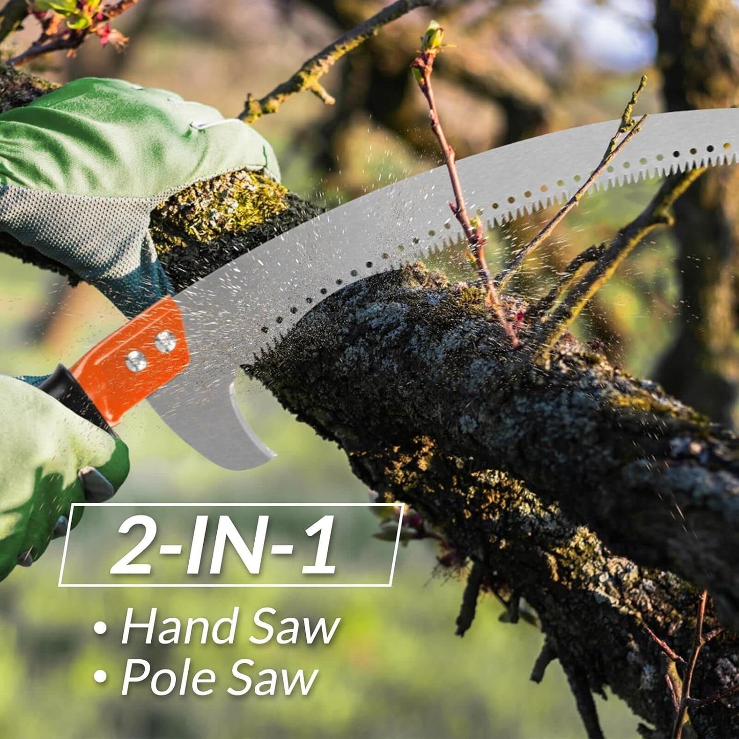 Walensee Pole Saws for Tree Trimming 10FT Lightweight Manual Stainless Steel Extension High Pole Pruning Pole Saw with Blade for Trimmer Branches Pole Cutter Pole Pruner at Forestry Yard Garden Patios