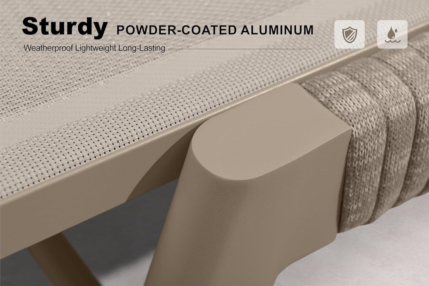 PURPLE LEAF Outdoor Chaise Lounge 2 Pieces Chair Patio Aluminum Recliner for Poolside with Adjustable Backrest Chairs Nurture Shale