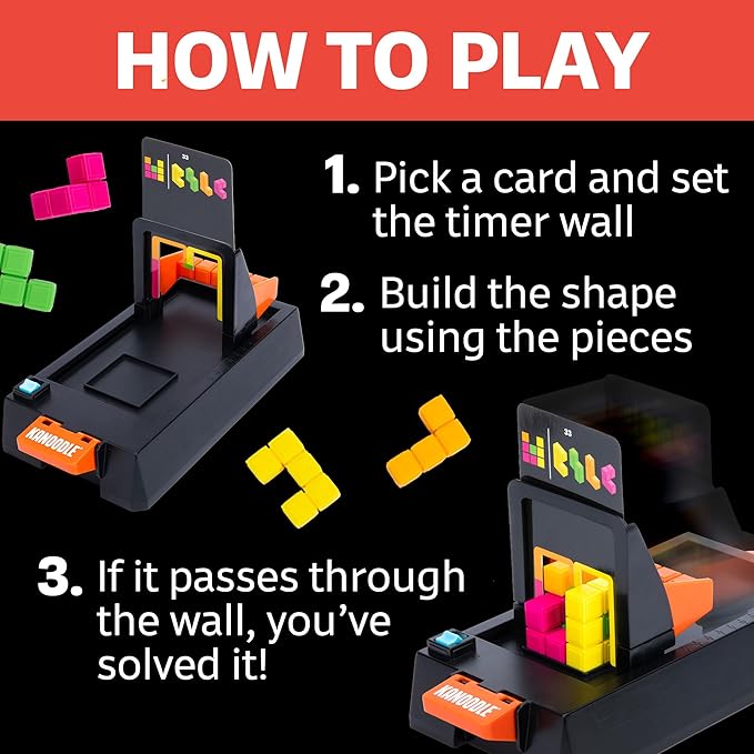 Educational Insights Kanoodle® Shape Escape – 3D Brain Teaser Puzzle, Tower Building & Shape Stacking Game, Timed Logic Challenge, Travel Games and Gifts for Kids, Teens, & Adults Ages 7+