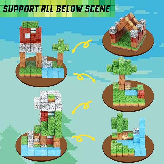 Magnetic Blocks 200PCS STEM Toys for Kids Ages 3-8, Magnet Building Blocks Educational Construction Kit, Creative Magnetic Tiles Stacking Blocks，Birthday Gifts for Toddler Boys