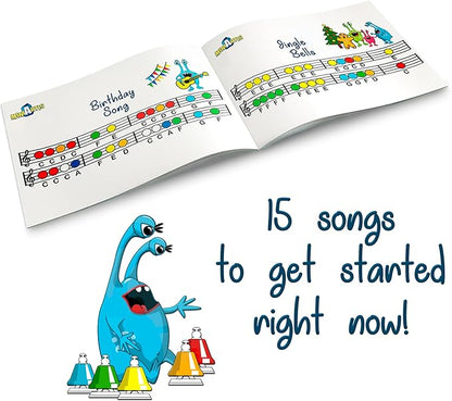MINIARTIS Desk Bells for Kids | Educational Music Toys for Toddlers 8 Notes Colorful Hand Bells Set | Kids Musical Instrument with 15 Songbook | Great Birthday Gift for Children