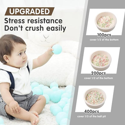 Realhaha Ball Pit Balls 50 100 200 500 Play Balls Plastic Balls for Baby Girls Toddlers Kids Play Tent Pool Playhouse Playpen Party Decoration