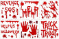 6 Sheets Halloween Window Clings Gel, Reusable Blood Window Clings Gel, Scary Decorations, Help Us, Revenge SOS, Trick or Treat, Bloody Halloween Decorations