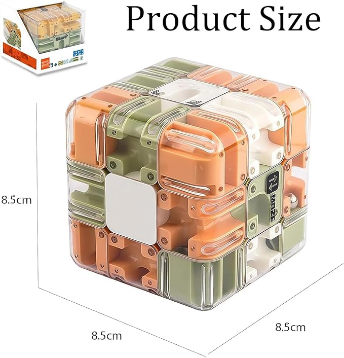 Large Puzzle Maze Cube - Engaging Brain Teaser Toy, 3D Maze Magic Cube & Ball, Mazes Ball Puzzles for Logical Thinking (Astyle,2set)