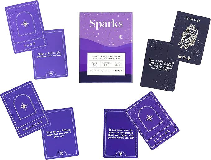 Rabble Sparks - A Conversation Game Inspired by The Stars 2-8 Players, Conversation Cards for Couples, Friends, Family, Card Games for Couples and Adults