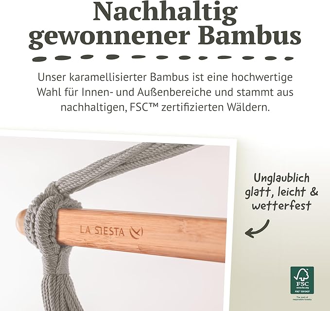 LA SIESTA® - XL King Domingo Hammock Swing Chair & CasaMount - Weather & Tear Resistant Hanging Chair - Outdoor Indoor Hammock Chair w/Suspension Kit for Walls Ceilings Square Beams - Cedar