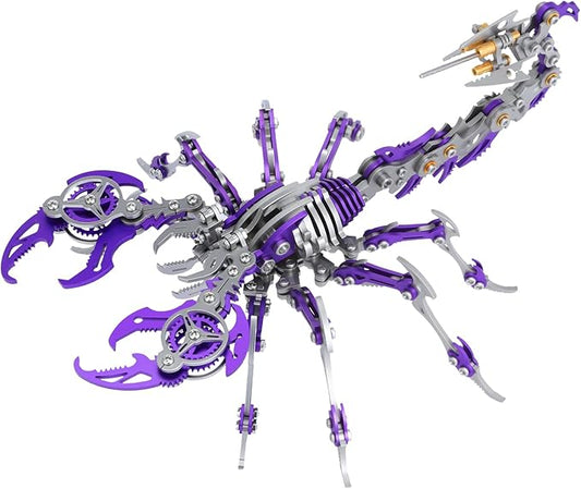 3D Metal Scorpion Puzzle - Laser-Cut DIY Challenge, Lifelike Collectible Decor for Adults & Teens, for Puzzle Enthusiasts & Nature Lovers(Purple)