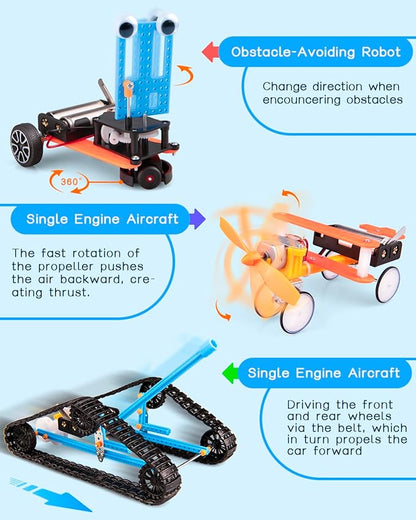6-in-1 STEM Kit for Kids Ages 6-12, STEM Toys for Boys Ages 8-12, Robot Building Kit & Car Crafts for Kids, Science Activities Robotics Kits for 6 7 8 9 10 12 Year Old Boys Girl Birthday Gifts