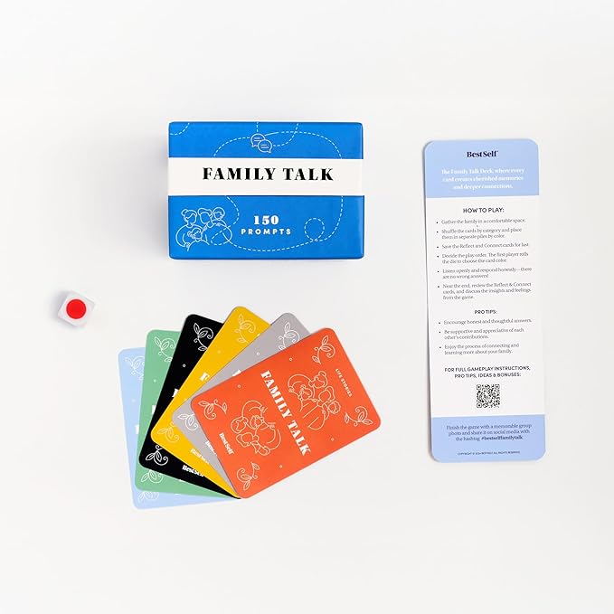 BestSelf Family Talk Icebreaker Deck – 150 Conversation Starters for Family Connections, Fun Bonding, Game Nights