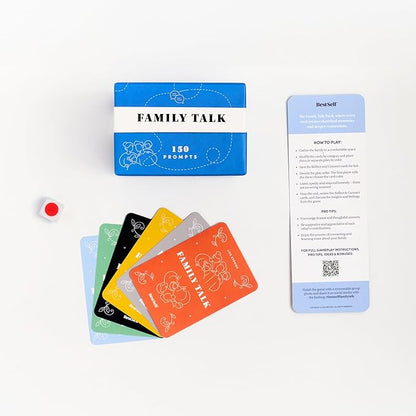 BestSelf Family Talk Icebreaker Deck – 150 Conversation Starters for Family Connections, Fun Bonding, Game Nights