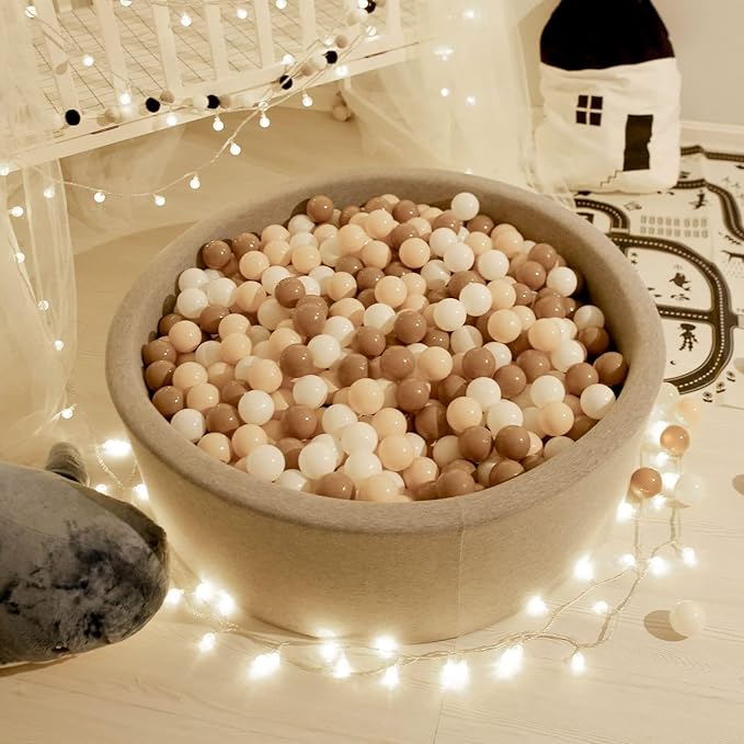 GOGOSO Ball Pit Balls for Toddlers Phthalate-Free BPA-Free Non-Toxic Crush Proof Soft Plastic Play Balls Baby Kids Shape Tent Pool Playhouse Playpen Party Decor,Coffee Brown Beige,50PCS