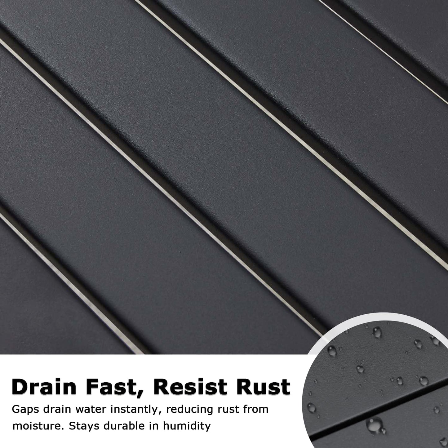 Black Outdoor Bench Set of 2, 46" Outdoor Metal Backless Bench for Outdoor, Patio Garden Bench, All Weather Outdoor Bench with cors for Garden, Backyard, Porch, Black