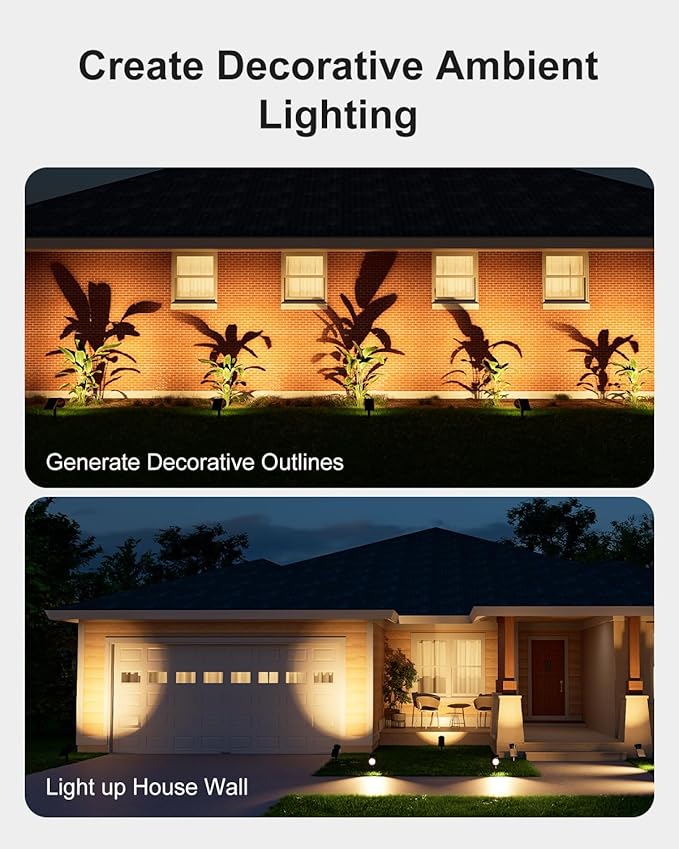 Solar Spot Lights Outdoor Waterproof for Flag, Tree, Plant, Sign, Statue, Mailbox, Bright LED Outside Landscape Flood Spotlights for Ambient Uplighting Yard, Garden, House, Backyard, Patio, Pathway