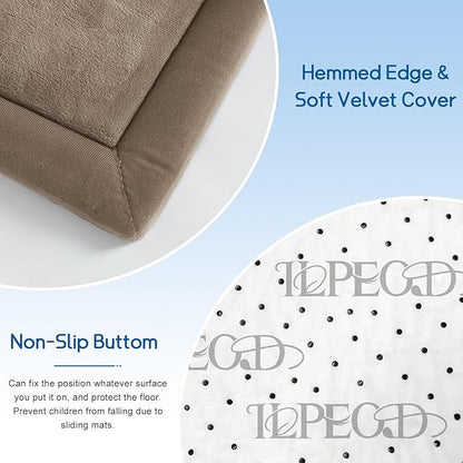 Baby Play Mat for Floor Tummy Time Mat Nursery Rug Muscle Area Rug Playroom Rug Tatami 74 * 50" Memory Foam 1.3" Thick Crawling For Babies,Toddlers, Infants, Kids,Floor(Brown)