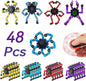48pcs Transformable Fidget Spinners Children's Advanced Fidget Toys for Stress Relief Ideal Fidget Spinners for Sensory Toys for Boys and Girls with Autism，Party Favors