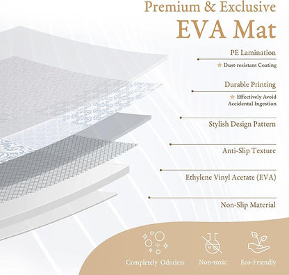 Popsykosy Premium Exercise & Baby Foam Play Mats - Stylish & Large Non-Toxic Puzzle Floor Mat - 6 Tiles - Spacious 6ft x 4ft - Peel-Resistant Reinforced Version - Soft, Thick, Waterproof -Totem Gray