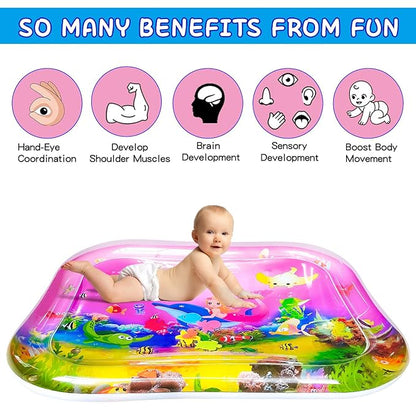 ZHUYNXIR Extra Big Infant Toys, Tummy time Toys, Baby Pink Water Play mat, Fun Early Development Activity Play Center for Newborn,Mermaid Pink 39.5x31.5 in.