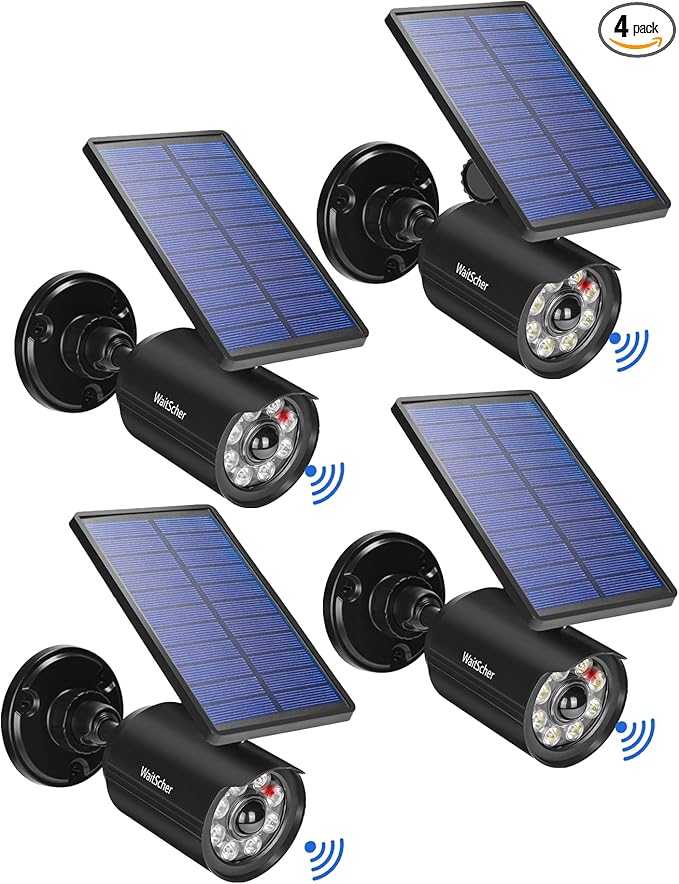 Solar Motion Lights Outdoor IP67 Waterproof Security Flood Lights 1800LM 3600mAh for Garage, Driveway, Path, Patio, Front Door, Landscape 4 Pack