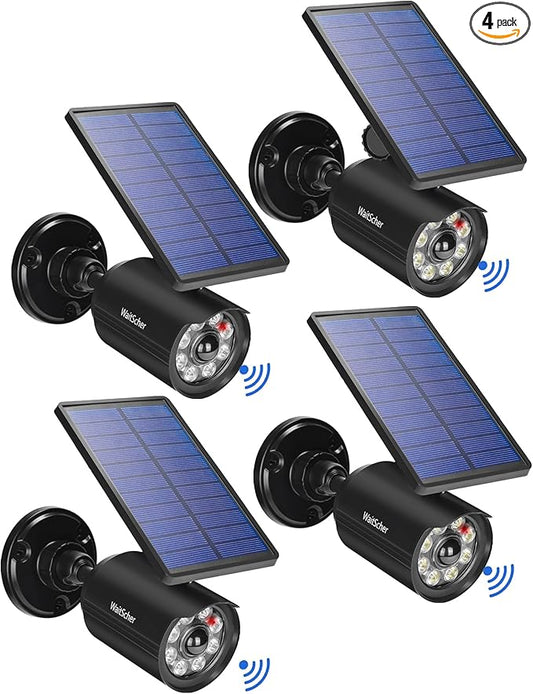 Solar Motion Lights Outdoor IP67 Waterproof Security Flood Lights 1800LM 3600mAh for Garage, Driveway, Path, Patio, Front Door, Landscape 4 Pack