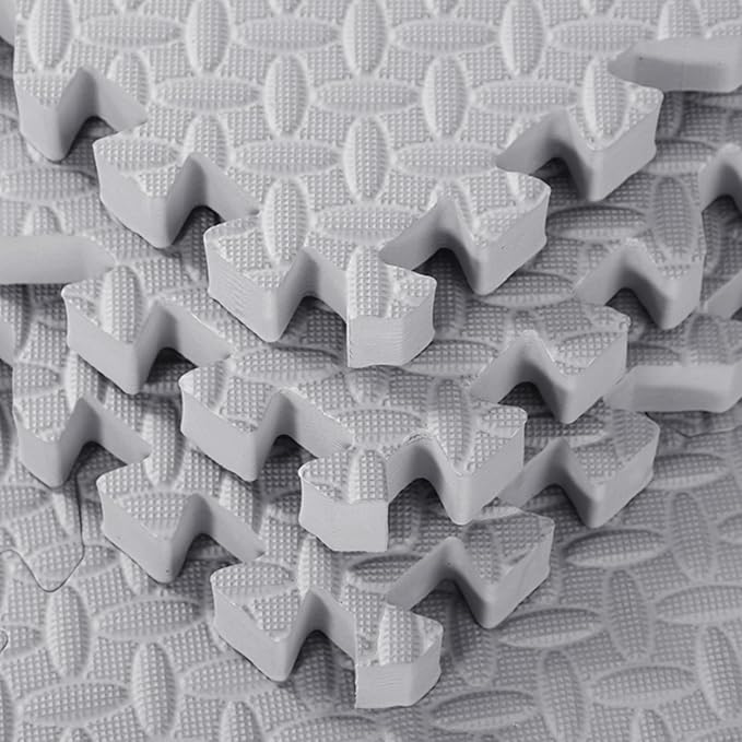 20 Tiles 12x12x1 Inch EVA Thick Interlocking Foam Floor Tiles Puzzle Exercise Mat Foam Mats for Pets Boys Girls Classroom Nursery Gym(Grey)