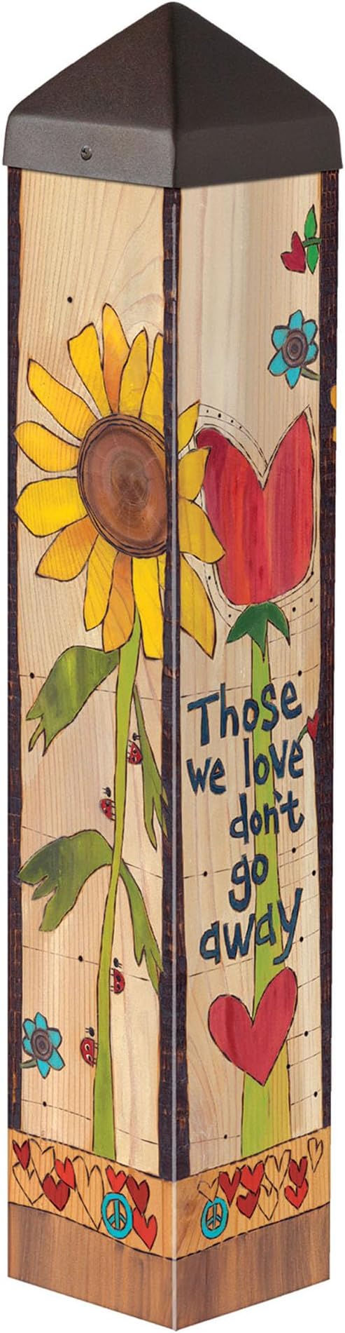 Studio M Art Pole, PVC Weather Resistant Pole with Vinyl Bowl 20 inches Tall Outdoor Decoration for Gardens, Patios, Yards, Landscaping and Birding Accessories, Those We Love Don't Go Away