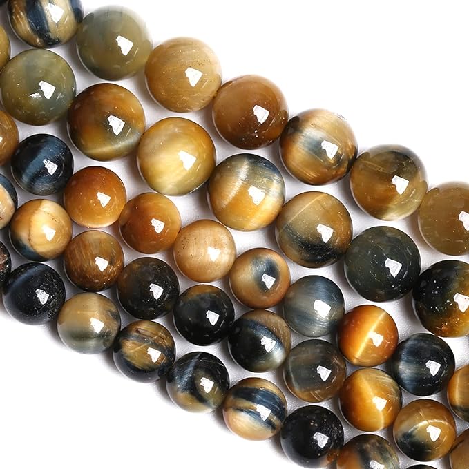 6mm 60PCS Natural Stone Dreamlike Blue Tiger Eye Beads for Jewelry Making DIY Bracelet