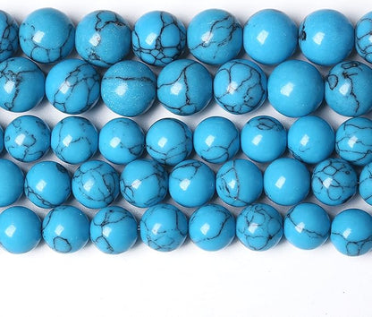 6MM 60PCS Blue Turquoise Spacer Loose Beads for Jewelry Making DIY Bracelet Necklace