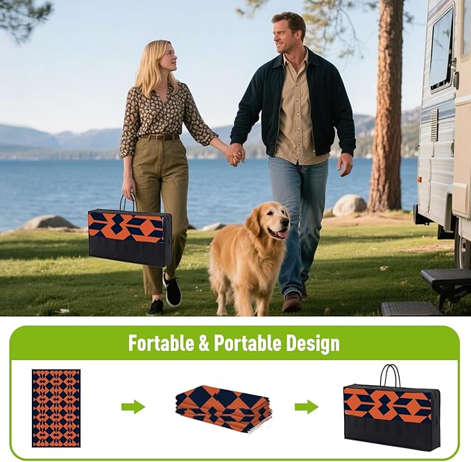 WILDROOTS 5x8 Feet Diamond Mask Plastic Outdoor Rug, Stain Resistant Waterproof Reversible Outdoor Patio Rug, Fade Resistant Camping Rug