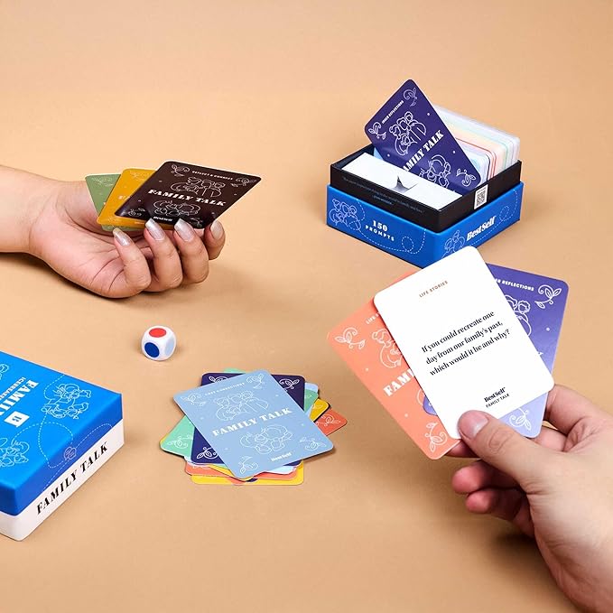 BestSelf Family Talk Icebreaker Deck – 150 Conversation Starters for Family Connections, Fun Bonding, Game Nights