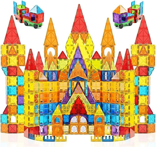 Magnetic Tiles 100 PCS with 2 Cars – STEM Building Blocks for Kids, Educational Gift for Boys & Girls