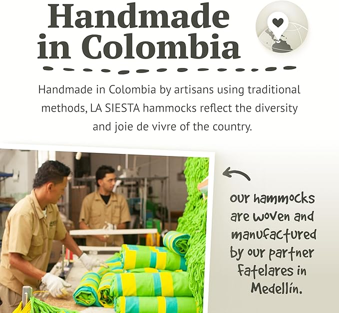 LA SIESTA® - XL King Domingo Hammock Swing Chair - Weather & Tear Resistant Hanging Hammock Chair - Indoor Outdoor Hammock Chair Swing - Hanging Chair for Patio Porch Bedroom - Max 355 Lbs, Sea Salt