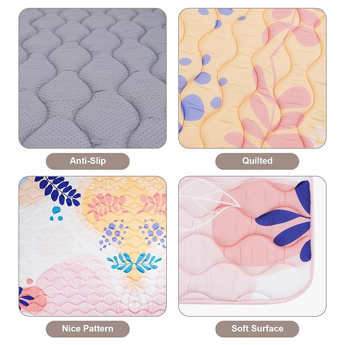 Baby Play Mat for Floor 50'' x 50'', Thicken Soft Padding Playmats for Playpen, Non Slip Baby Crawling Mat Foldable, Easy Care Machine Washable, Pink