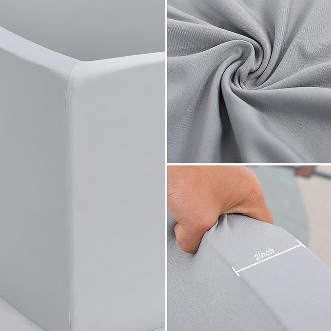 Extra Large Foam Ball Pit for Toddlers Kids Square Soft Ball Pool Ideal Gift Play Toy for Children Kiddie Pools - Light Gray