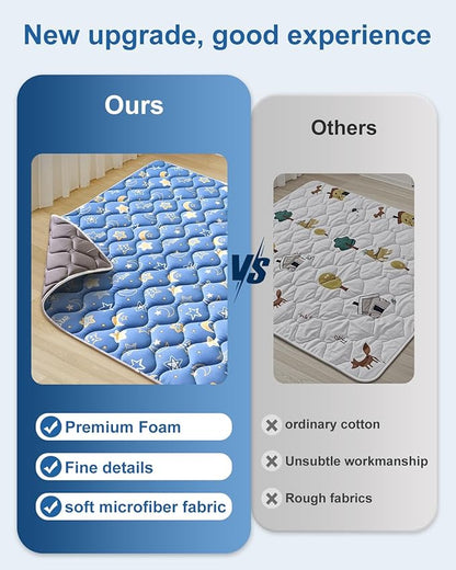 Odorless Premium Foam Baby Play Mat, Soft Microfiber Fabric Crawling Mat for Floor- Comfortable and Hypoallergenic, Non-Slip Cushioned Floor Playpen mat for Infants,Babies,Toddlers