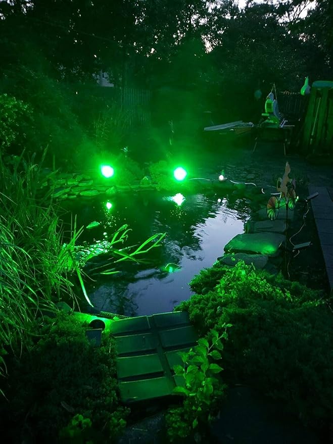 T-SUNUS Green Solar Lights Outdoor 2 Pack, IP65 Waterproof Solar Spotlight, Auto-on/Off Security Wall Light Landscape for St. Patrick's Day Halloween Christmas Tree Patio Yard Garden Driveway Pool