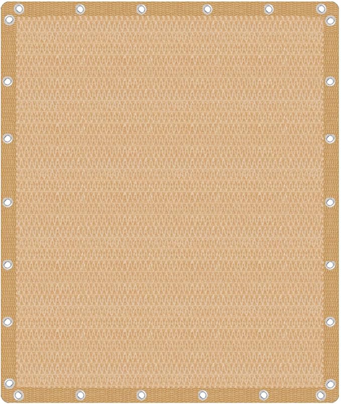 VICLLAX Shade Fabric Sun Shade Cloth Privacy Screen with Grommets for Patio Garden Pergola Cover Canopy 10x12 FT, Wheat