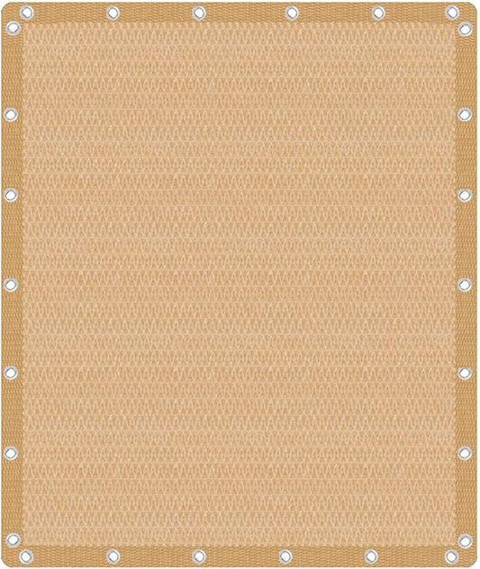 VICLLAX Shade Fabric Sun Shade Cloth Privacy Screen with Grommets for Patio Garden Pergola Cover Canopy 10x12 FT, Wheat