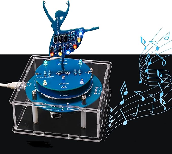 Gikfun DIY Rotating Led Ballet Girl Music Box Soldering Practice Kit- Electronic STEM Kit for School Learning Project Holiday Gift EK2174