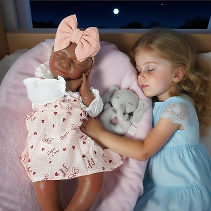 Girl 20 in, Full Silicone Baby Doll, Realistic Baby Dolls, Realistic Veins & Sleeping Pose, Not Vinyl, Reborn Baby Dolls Silicone Full Body, Gift Set