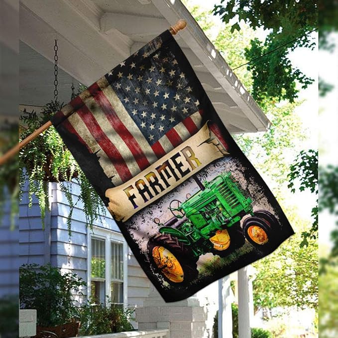 FLAGWIX Farmer Flags, Farmers Decorations - Independence Day, 4th of July Decorations Outdoor Flags, House Flag 30x40 - USA House Garden Flags Premium Polyester, Decorative Outdoor Flags
