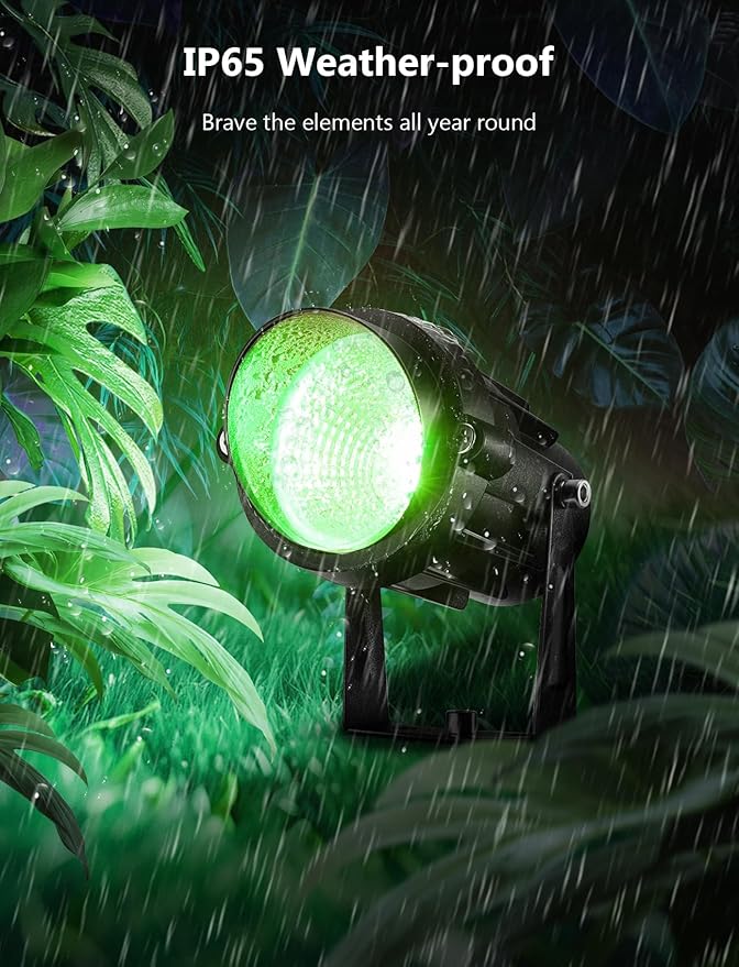 Christmas Spotlight Outdoor 12W RGBW LED Color Changing Landscape Lights with Remote Control 120V Waterproof Plug in Spot Lights Outdoor Landscape Light for Tree Yard Garden Christmas, 8 Pack