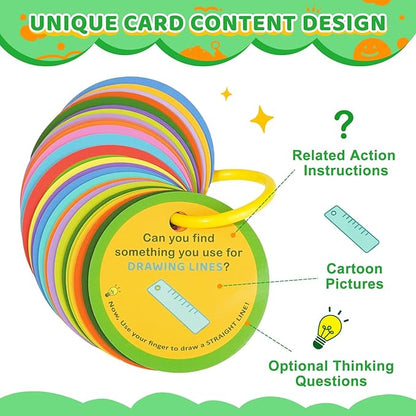 Indoor Scavenger Hunt for Preschool, 26pcs Scavenger Hunt Game Cards at Home, for Boys and Girls Ages 3-5, Birthday for Kids