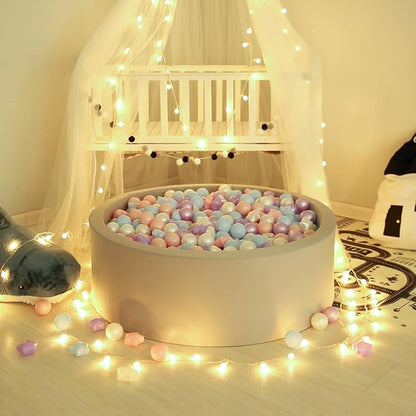 GOGOSO Ball Pit Balls for Toddlers Phthalate-Free BPA-Free Non-Toxic Crush Proof Soft Plastic Play Balls Baby Kids Shape Tent Pool Playhouse Playpen Party Decor, Pink Blue Purple White,50PCS