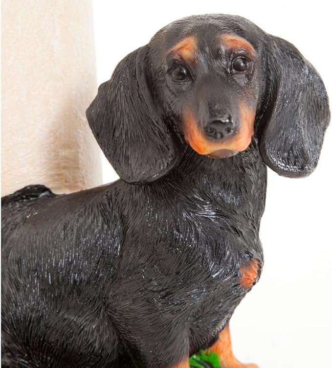 Bits and Pieces - Solar Dog Lantern-Solar Powered Garden Lantern - Resin Dog Sculpture with LED Light (Dachshund)