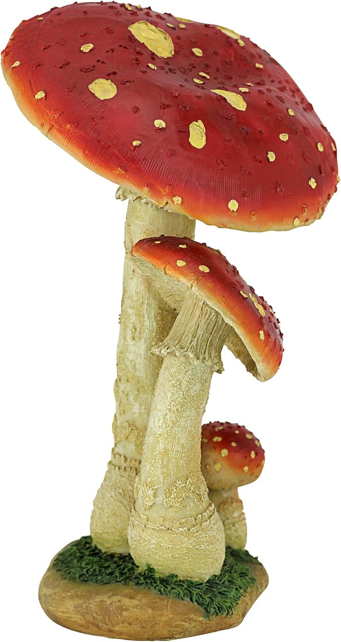 Design Toscano Mystic Forest Mushroom Statue: Red