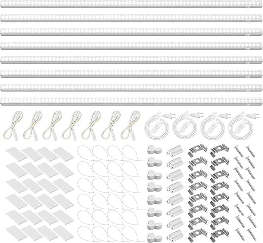 Barrina T5 Grow Lights for Indoor Plants Full Spectrum, 3FT 128W (8 X 16W) Indoor Plant Light with Separate Switch, Linkable Grow Lamp, Indoor Plant Lights for Growth, Plug and Play, 5000K, 8 Packs