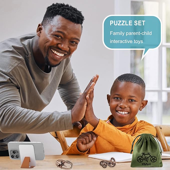 9 PCS Metal Brain Puzzles Fidget Puzzle Mind Challenge - Unlockable Interlocking Puzzles Toys Gift for Adults and Teenagers